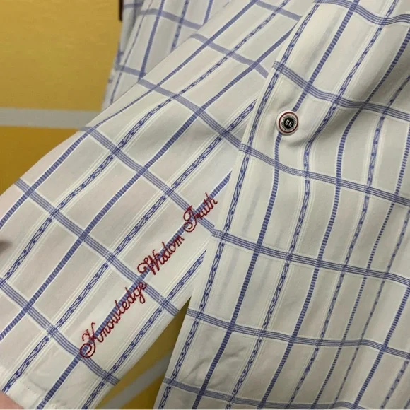 Robert Graham White & Blue Striped Button Up Long Sleeve Size Large (42 16 1/2) - Picture 11 of 12